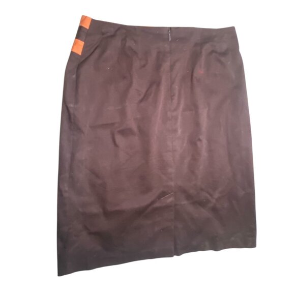 Russell Scott Signature Womens Brown & Orange Striped Pencil Skirt Size 6 Retro - Picture 2 of 5